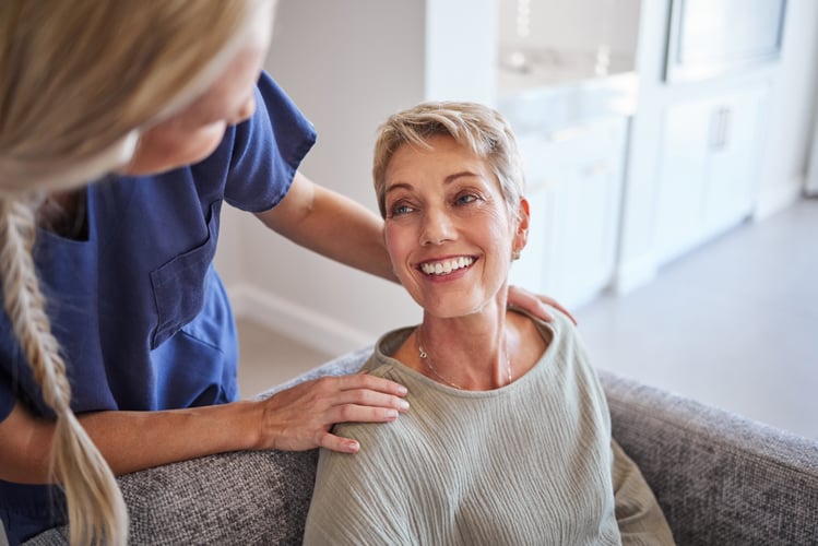 public health nurse with patient