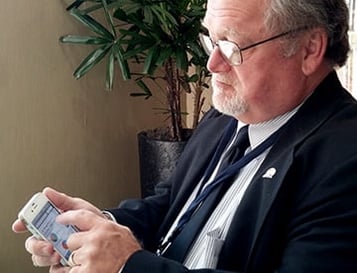 Scott Lenhart Health Director for Stokes County Health Department demos the EHR Reporting of Dashboard App on mobile phone