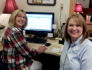 Jessica Gilbert of Marion County Health Department training with Debbie Widener of Patagonia Health